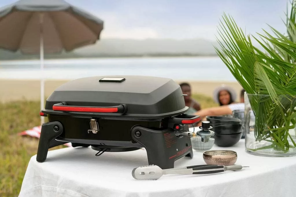 Megamaster 820-0065C 1 Burner Portable Gas Grill, Red + Black