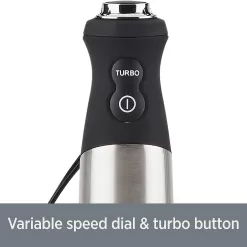 All-Clad Electrics Stainless Steel Immersion Blender 2 Piece Turbo Function 600 Watts Detachable, 9-1/4-inch
