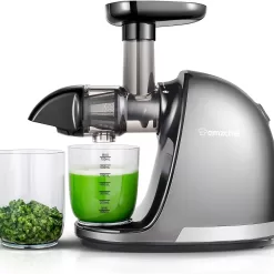 AMZCHEF Slow Cold Press Juicer with Reverse Function - High Juice Yield, Easy Clean, Nutritious Fruits & Vegetables