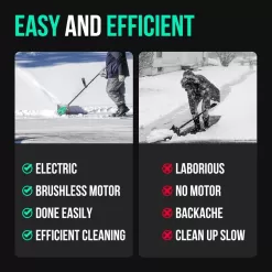 Litheli Cordless Snow Shovel, 20V 12-Inch Battery Powered Snow Thrower