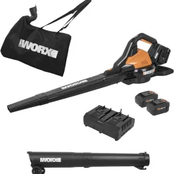 Worx 40V Leaf Blower Cordless with Battery & Charger, 3-in-1 Blower for Lawn
