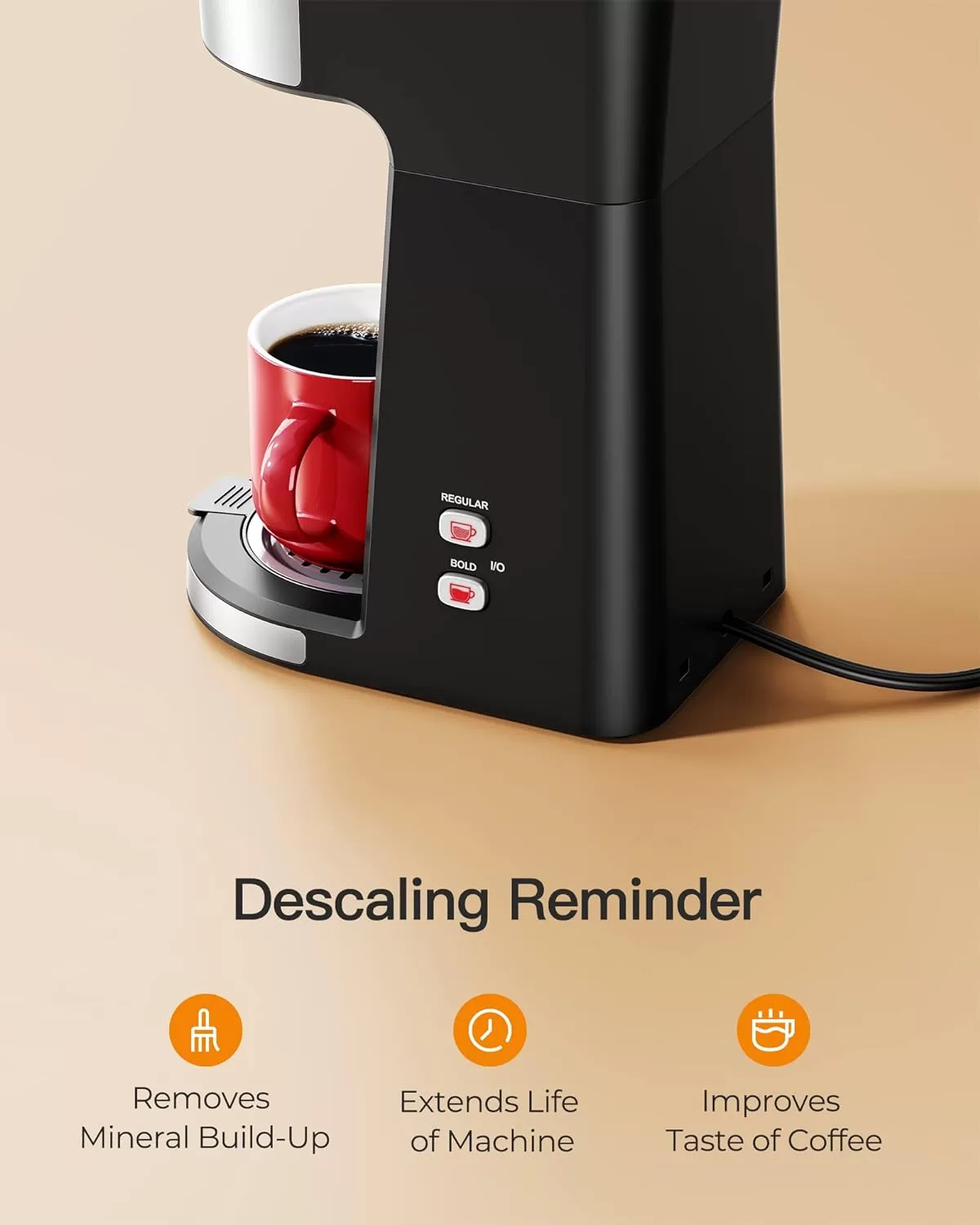 Famiworths Single Serve Coffee Maker, Classic Black