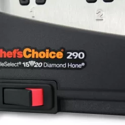 Chef’sChoice 290 Knife Sharpeners AngleSelect Hybrid 15 and 20-Degree Diamond Hone, 3-Stage, Black