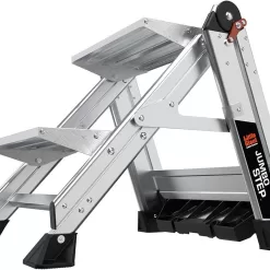 Little Giant Ladders, Jumbo Step, 2-Step, 2 foot, Step Stool, Aluminum, Type 1AA, 375 lbs weight rating, (11902), Silver