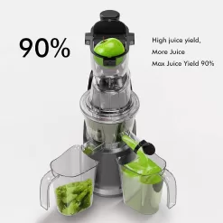 SiFENE Cold Press Whole Slow Masticating Juicer, Easy-Clean, High Yield Fruit & Veg Juice, BPA-Free, Gray