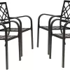 Incbruce 300lbs Patio Chairs Set of 4 Outdoor Dining Chairs, Metal Frame Stackable Patio Dining Chairs