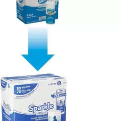 Sparkle Professional Series 2-Ply Perforated Kitchen Paper Towel Rolls, 70 Sheets Per Roll; 30 Rolls Per Case
