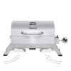 Royal Gourmet GT1001 Stainless Steel Portable Grill, 10000 BTU BBQ Tabletop Gas Grill, Silver