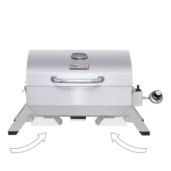 Royal Gourmet GT1001 Stainless Steel Portable Grill, 10000 BTU BBQ Tabletop Gas Grill, Silver