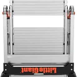 Little Giant Ladders, Jumbo Step, 2-Step, 2 foot, Step Stool, Aluminum, Type 1AA, 375 lbs weight rating, (11902), Silver