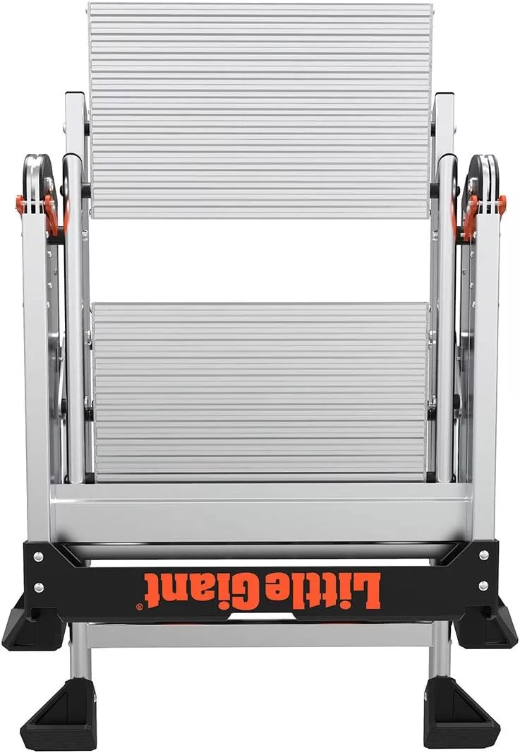 Little Giant Ladders, Jumbo Step, 2-Step, 2 foot, Step Stool, Aluminum, Type 1AA, 375 lbs weight rating, (11902), Silver