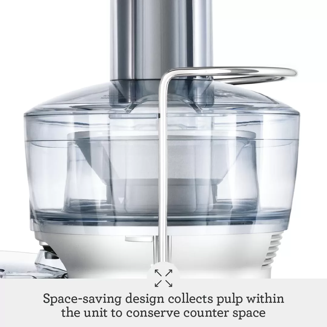 Breville Juice Fountain Compact Juicer, Silver, BJE200XL, 10" x 10.5" x 16"