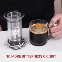 Aeropress Clear Coffee Press – 3 in 1 brew method combines French Press, Pourover, Espresso