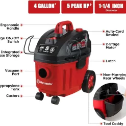 Vacmaster VF408 4 Gallon Wet/Dry Vacuum Cleaner with 2-Stage Motor