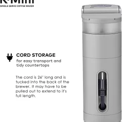 Keurig K-Mini Single Serve Coffee Maker, Studio Gray, 6 to 12 oz. Brew Sizes