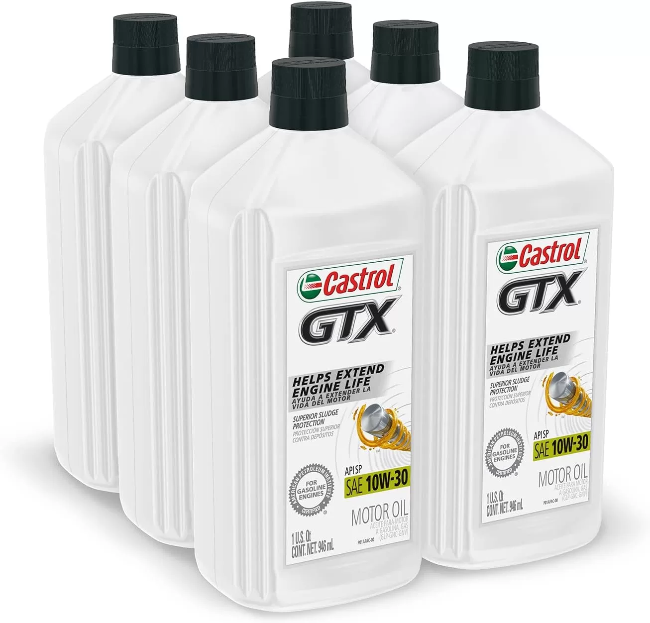 Castrol GTX 10W-30 Conventional Motor Oil, 1 Quart, Pack of 6