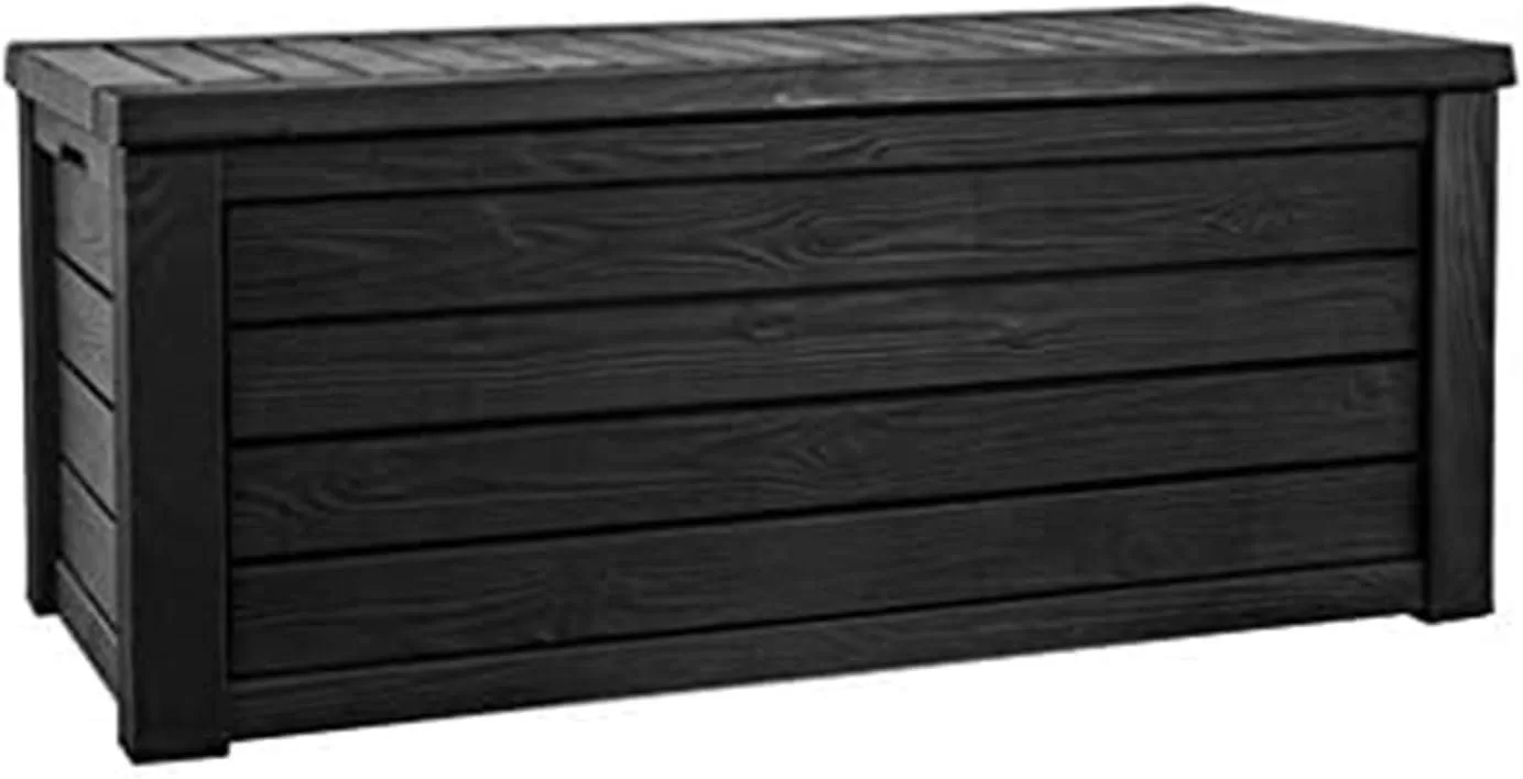 Keter Westwood 150 Gallon Plastic Backyard Deck Box and Storage, Dark Gray
