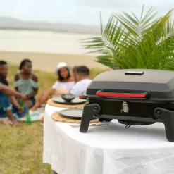 Megamaster 820-0065C 1 Burner Portable Gas Grill, Red + Black