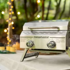 Megamaster Premium Outdoor Cooking 2-Burner Grill, While Camping, Outdoor Kitchen