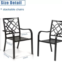 Incbruce 300lbs Patio Chairs Set of 4 Outdoor Dining Chairs, Metal Frame Stackable Patio Dining Chairs