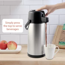TOMAKEIT 3L(102 Oz) Airpot Beverage Dispenser Insulated Stainless Steel Large Coffee Thermal