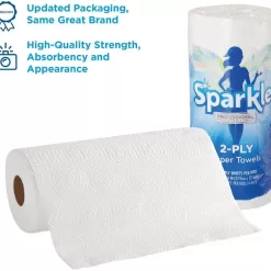 Sparkle Professional Series 2-Ply Perforated Kitchen Paper Towel Rolls, 70 Sheets Per Roll; 30 Rolls Per Case