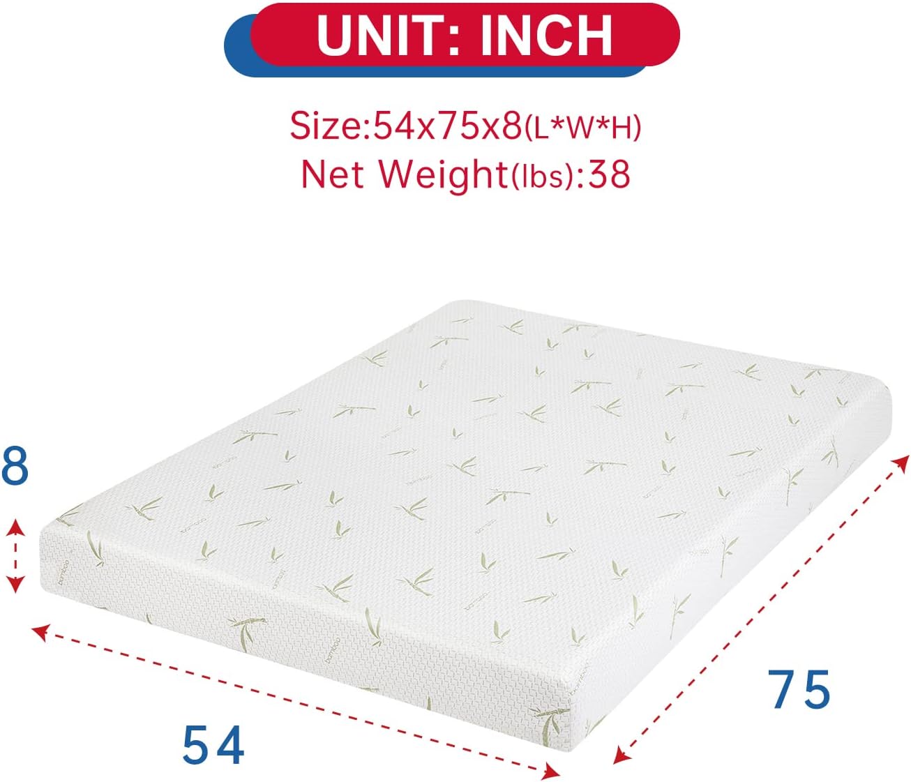 BestMassage Full Mattress, 8 inch Gel Memory Foam Mattress Queen Size for Cool Sleep & Pressure Relief - Image 7
