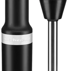 KitchenAid Cordless Variable Speed Hand Blender with Chopper and Whisk Attachment - KHBBV83, Matte Black