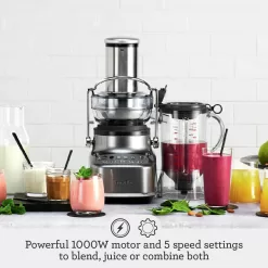 Breville BJB615SHY the 3X Bluicer Blender & Juicer in one, Smoked Hickory
