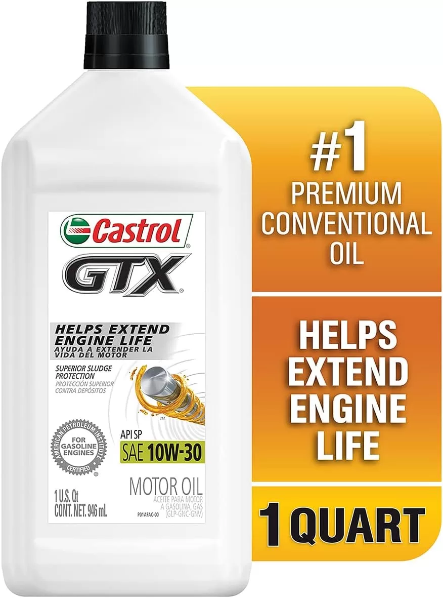 Castrol GTX 10W-30 Conventional Motor Oil, 1 Quart, Pack of 6