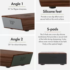 HORL 2 Walnut Rolling Knife Sharpener Engineered in Germany for Straight Edge