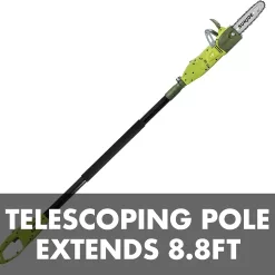 Sun Joe SWJ807E 10 inch 8.0 Amp Electric Convertible Pole Chain Saw, Green