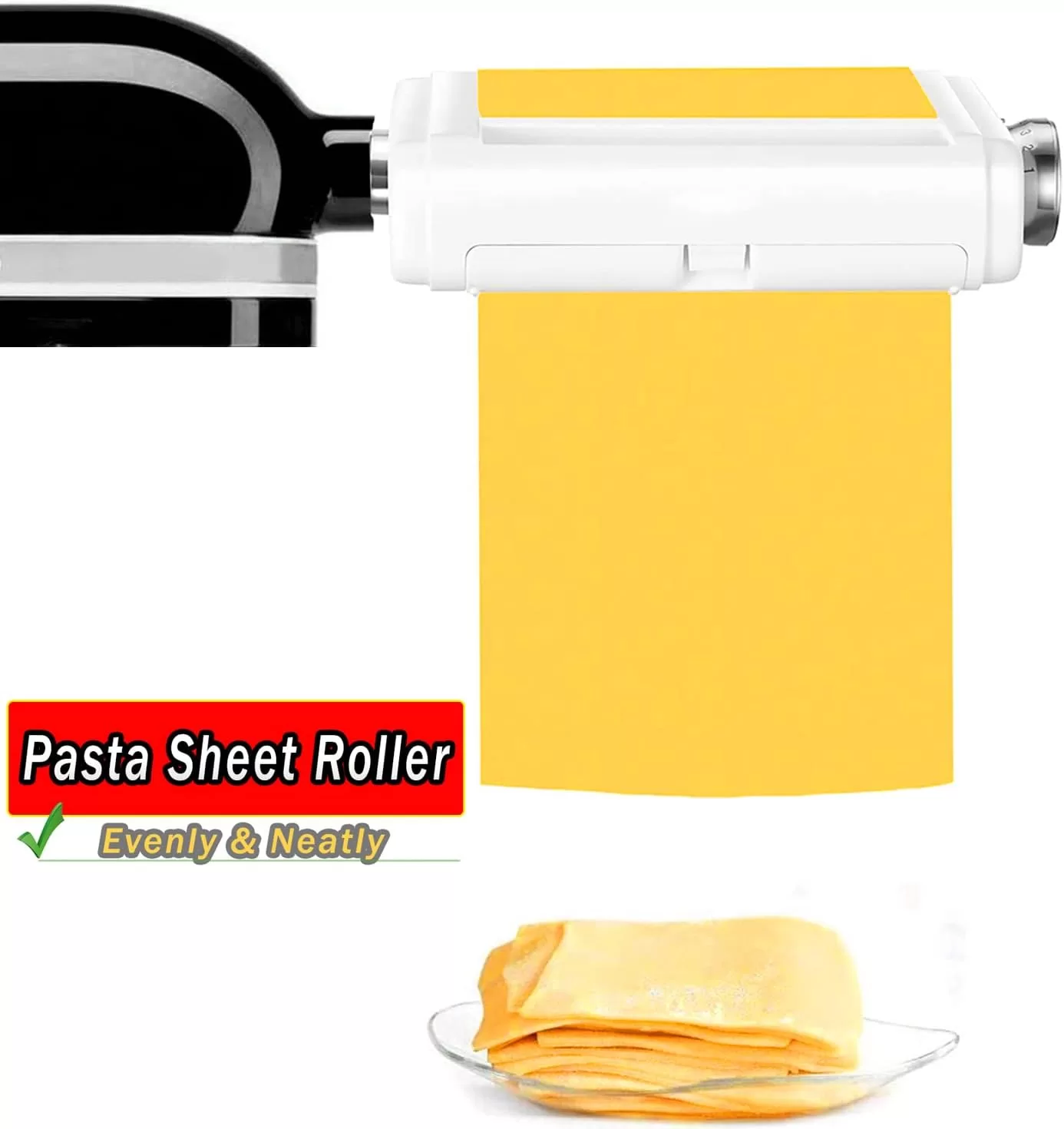 Pasta Maker Attachment for Kitchenaid Mixers, Noodle Maker 3 in 1 Set of Pasta Sheeter Fettuccine Cutter Spaghetti Cutter