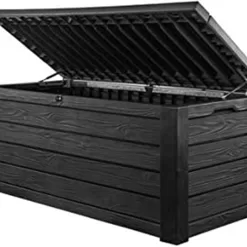 Keter Westwood 150 Gallon Plastic Backyard Deck Box and Storage, Dark Gray