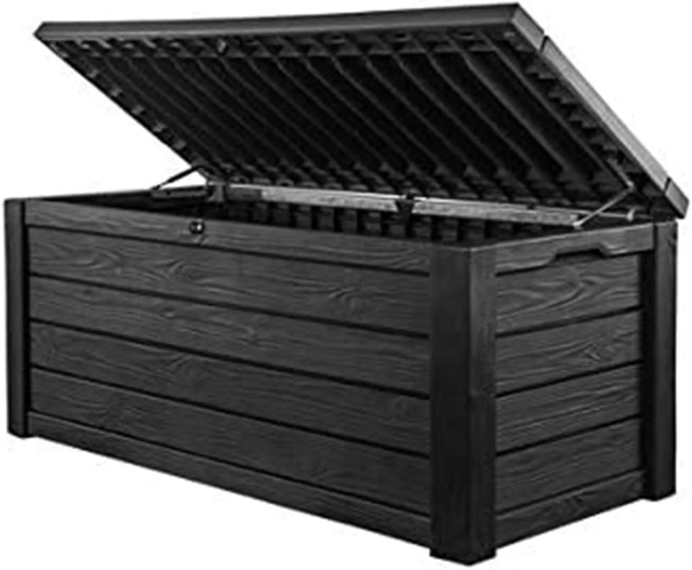 Keter Westwood 150 Gallon Plastic Backyard Deck Box and Storage, Dark Gray