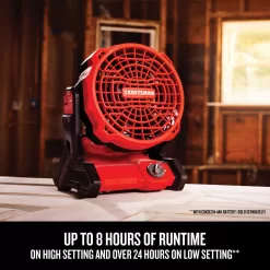 Craftsman V20 14 in. H 3 speed Cordless Jobsite Fan