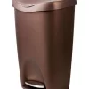Umbra Brim 13 gal Bronze Plastic Step On Trash Can