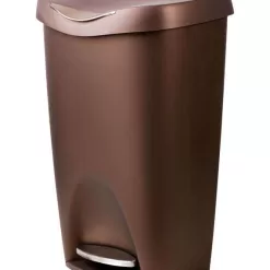 Umbra Brim 13 gal Bronze Plastic Step On Trash Can