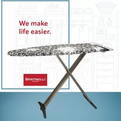 Bartnelli Pro Luxury Ironing Board - Extra Wide 62x19” Steam Iron Rest, Adjustable Height, T-Leg Foldable, European Made