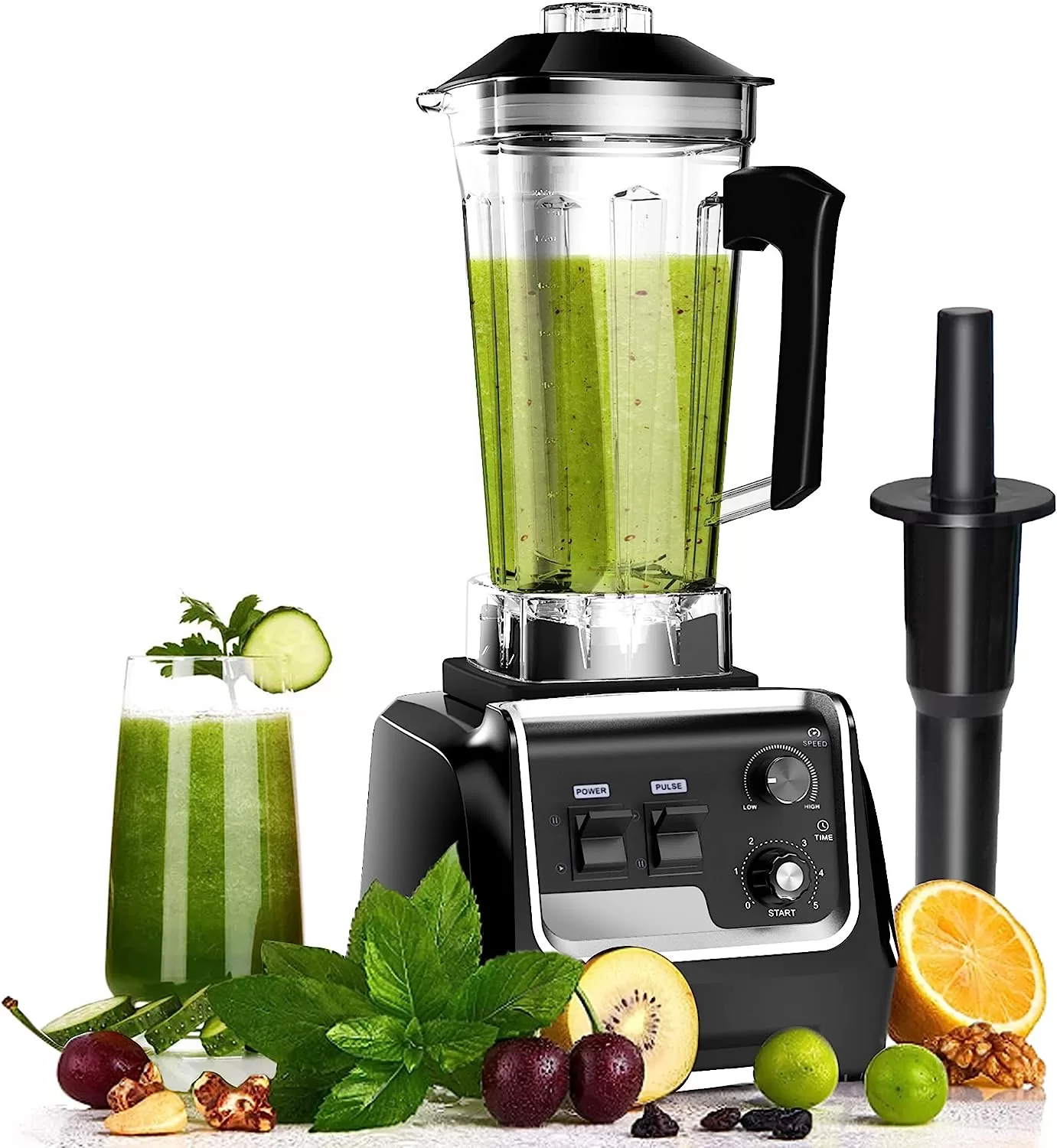 Professional Countertop Blender for kitchen Max 2200W High Power Home and Commercial Blender with Timer