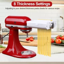 RETHONE Pasta Maker Attachment for KitchenAid Stand Mixers -3 in 1 Set Pasta Attachments