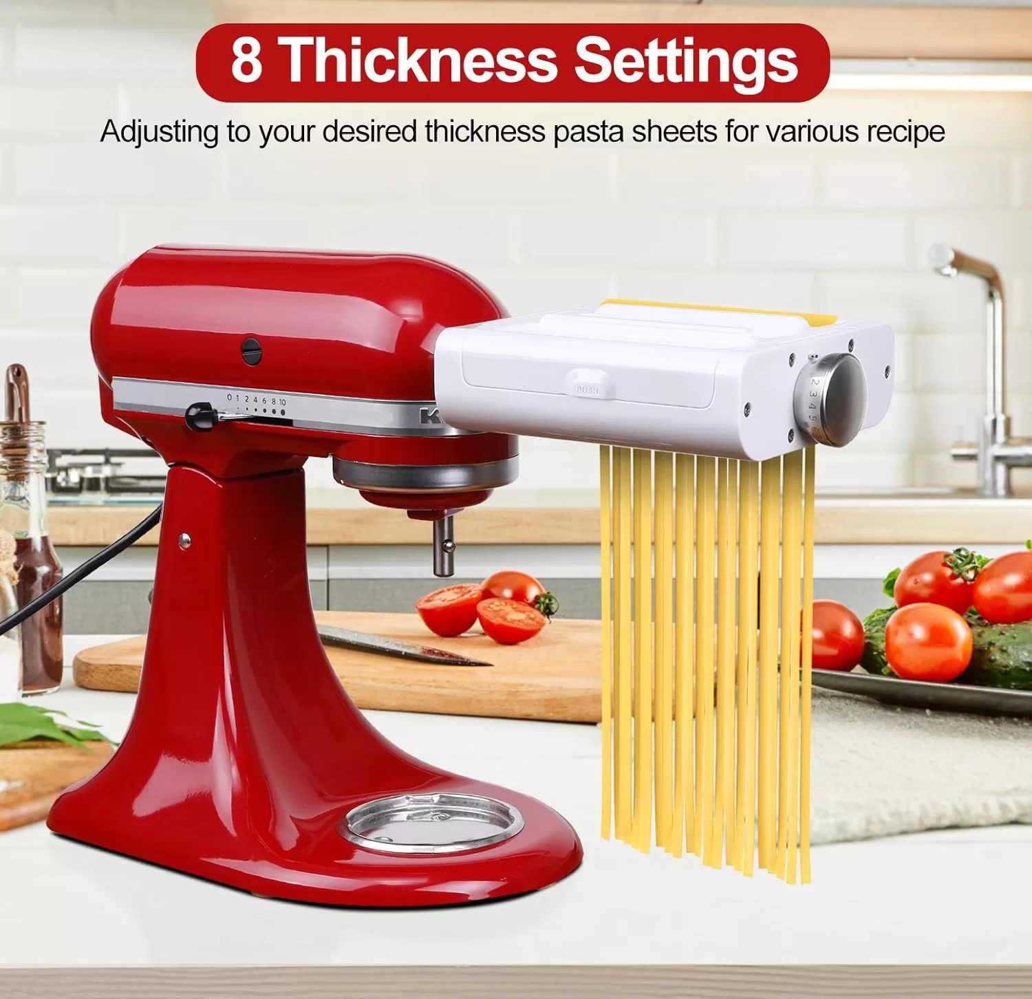 RETHONE Pasta Maker Attachment for KitchenAid Stand Mixers -3 in 1 Set Pasta Attachments
