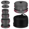 Alocs Camping Cookware Set Camping Gear, Compact Camping Pots and Pans Set, Durable Hard Alumina Camping Cooking Set