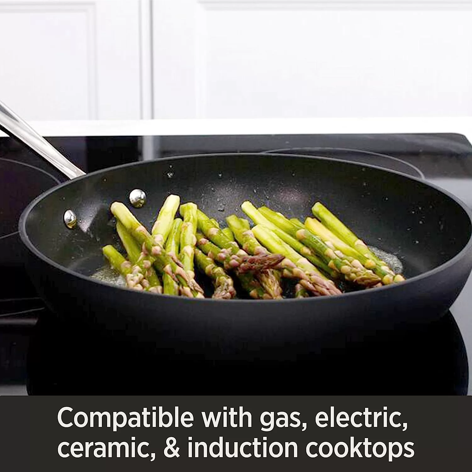 All-Clad HA1 Hard Anodized Nonstick Fry Pan Set 3 Piece, Cookware Black
