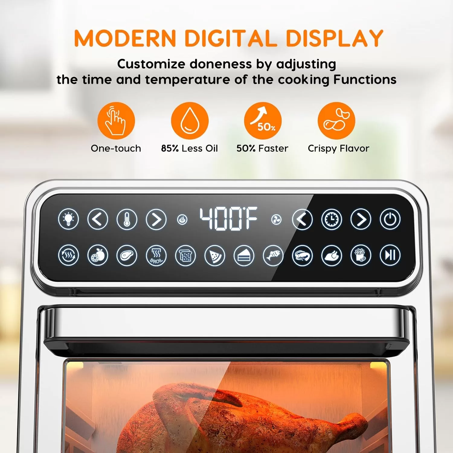 Trundlia 11-in-1 Air Fryer Oven 13QT Stainless Steel Air Fryer