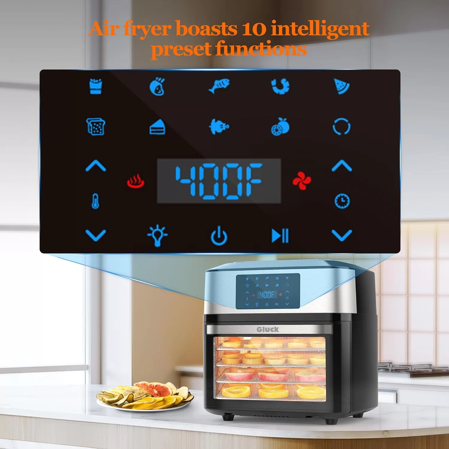 GLUCK Air Fryer Oven, 10-in-1 20 QT Airfryer Oven, ETL Certification