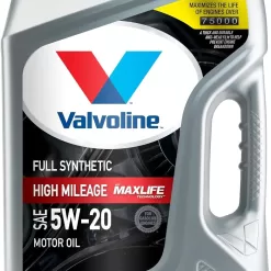 Valvoline Full Synthetic High Mileage with MaxLife Technology SAE 5W-20 Motor Oil 5 QT, Case of 3
