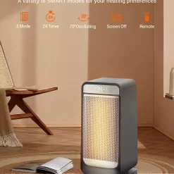 Wind Talk Space Heaters for Indoor Use, 1500W Ceramic Electric Heater, Portable Heater