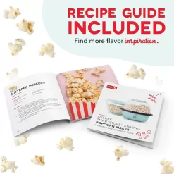 DASH SmartStore Deluxe Stirring Popcorn Maker, Hot Oil Electric Popcorn Machine, 24 Cups – Aqua