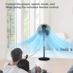 PELONIS 16'' Pedestal Remote Control, Oscillating Stand Up Fan 7-Hour Timer, Supreme 16